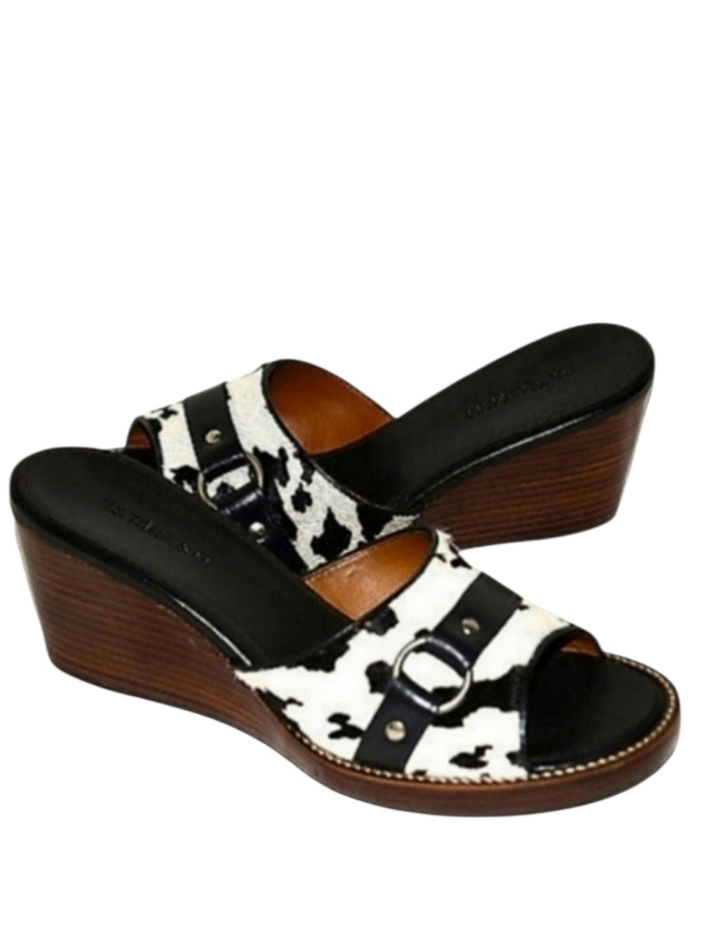 HS Trask & Co Niagra Cowhair Wedge Sandals Size 7